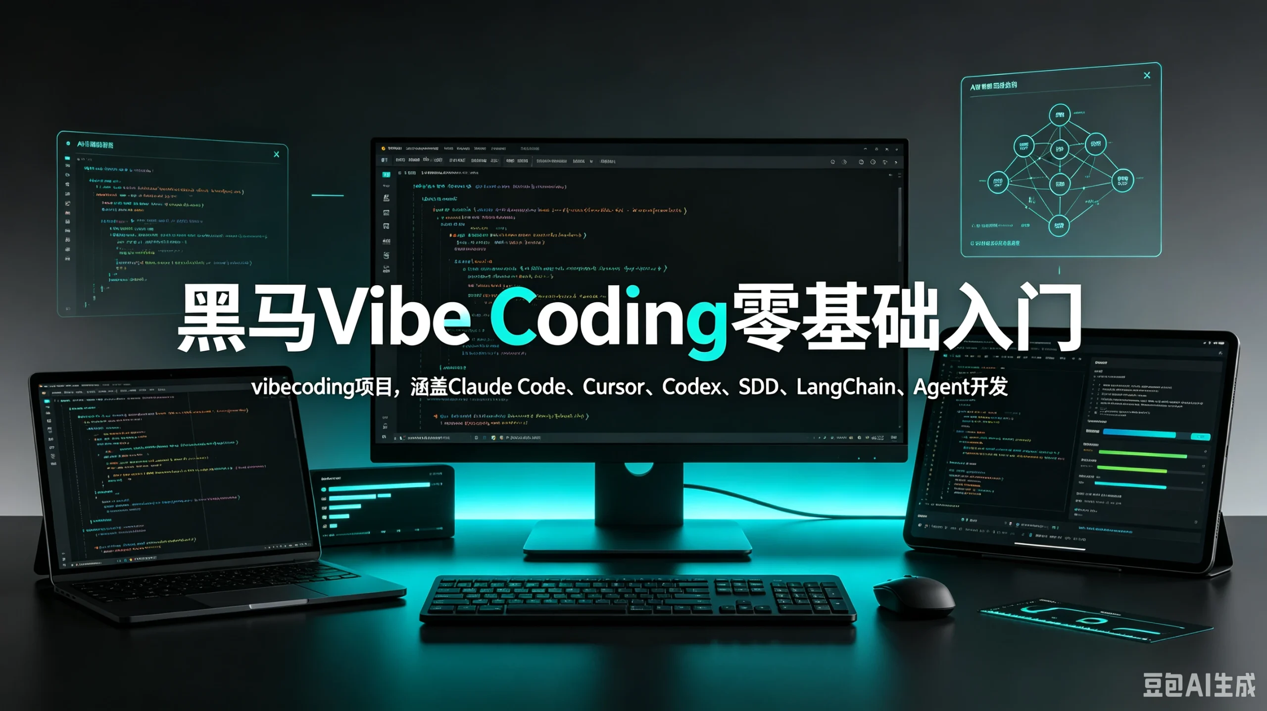 【精】黑马Vibe Coding零基础入门,vibecoding项目,涵盖Claude Code、Cursor、Codex、SDD、LangChain、Agent开发-只做优质可落地项目