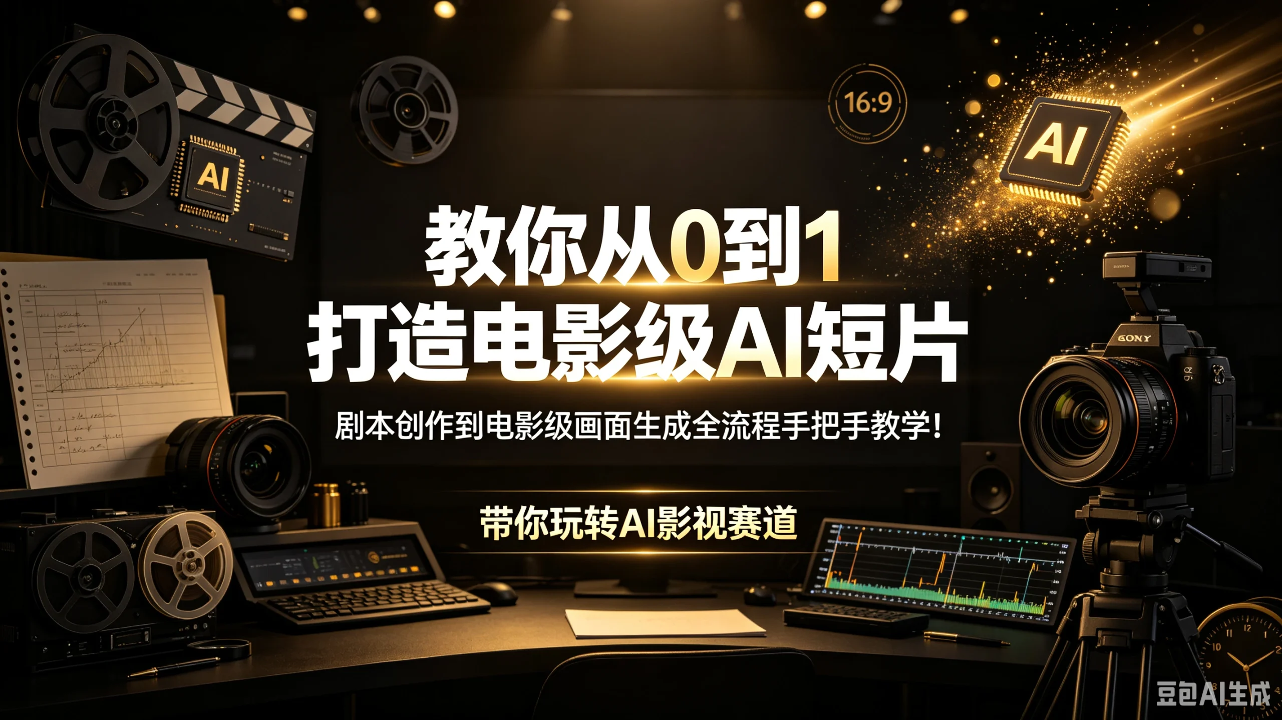 【精】教你从0到1打造电影级AI短片 剧本创作到电影级画面生成全流程手把手教学!带你玩转AI影视赛道-只做优质可落地项目