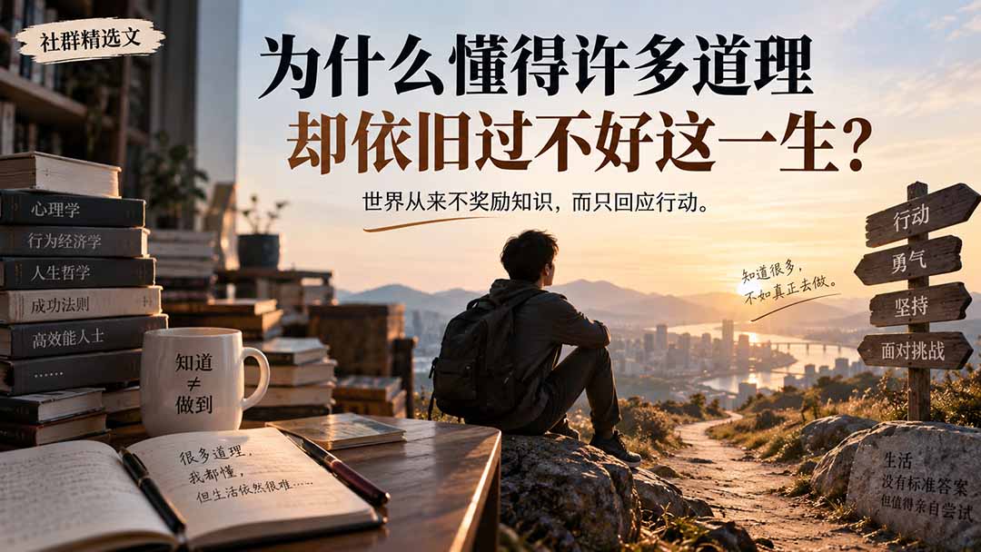 社群精选文：为什么懂得许多道理却依旧过不好这一生？-只做优质可落地项目