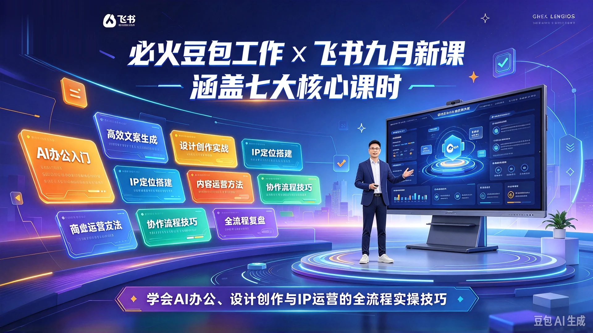 【精】必火豆包工作x飞书九月新课，涵盖七大核心课时，学会AI办公、设计创作与IP运营的全流程实操技巧-只做优质可落地项目