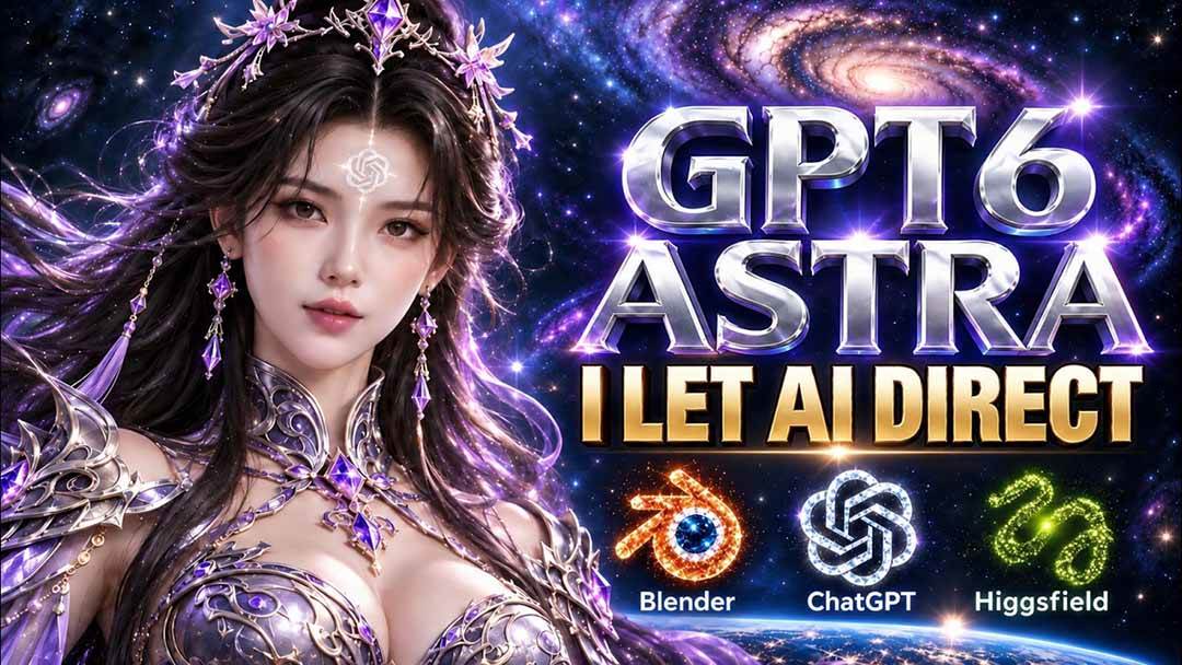 （20763期）【无水印】让GPT-6 Astra当导演！Higgsfield和Blender实战打造30秒玄幻精准运镜短片！