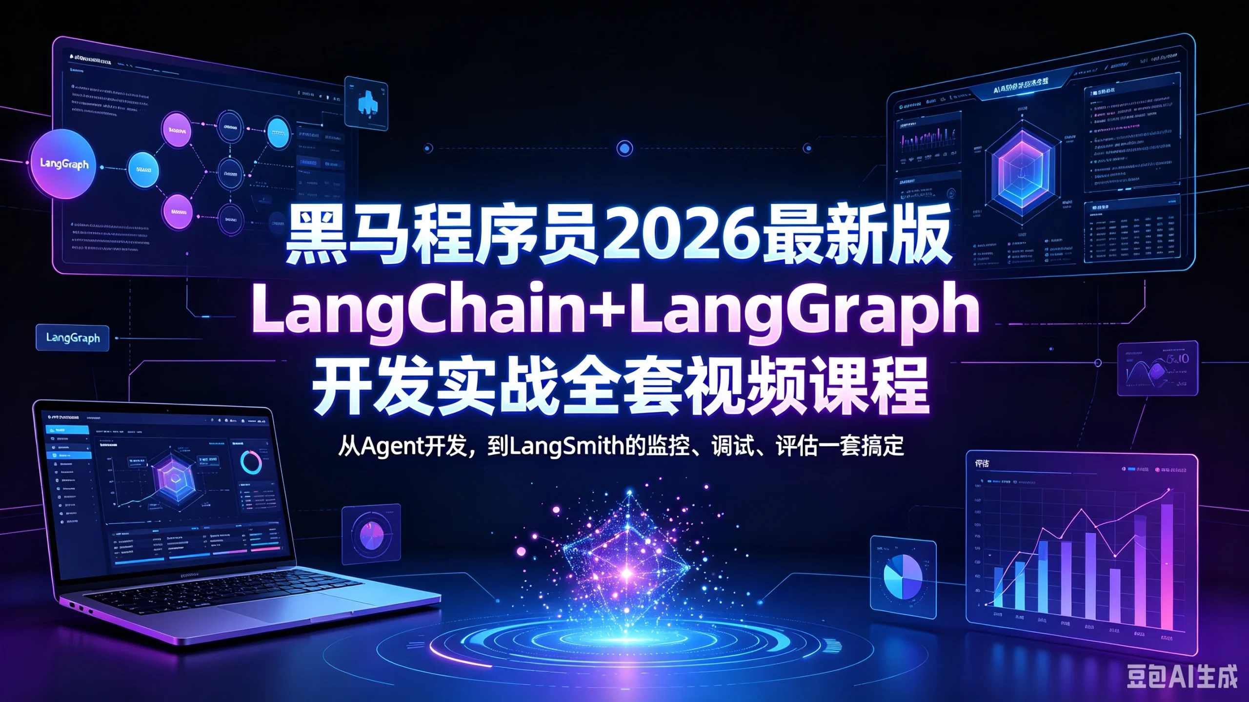 【精】黑马程序员2026最新版LangChain+LangGraph开发实战全套视频课程,从Agent开发,到LangSmith的监控、调试、评估一套搞定-只做优质可落地项目