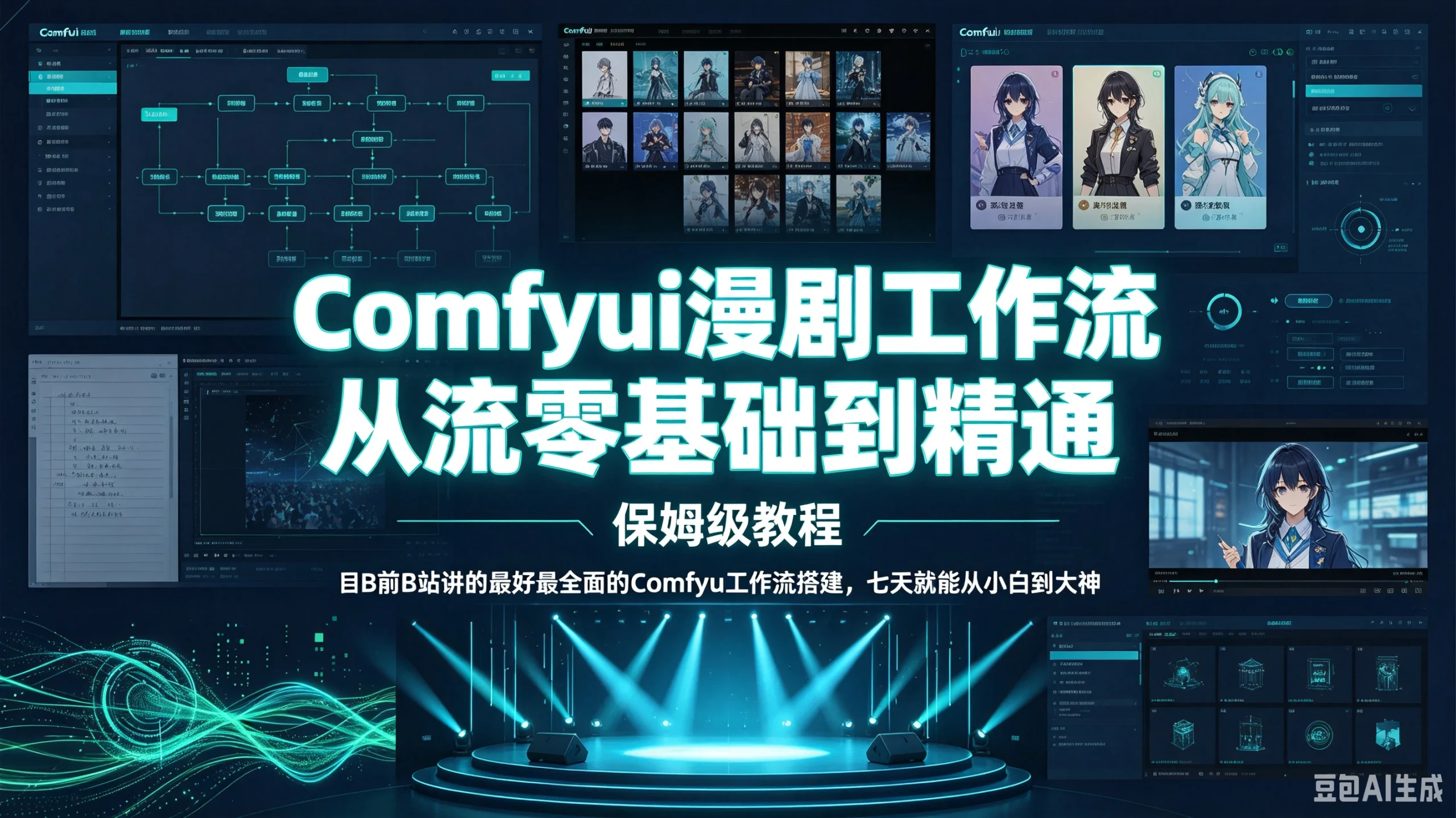 【精】Comfyui漫剧工作流从零基础到精通保姆级教程,目前B站讲的最好最全面的Comfyu工作流搭建,七天就能从小白到大神-只做优质可落地项目