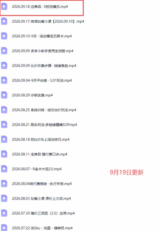 拼多多实战特训营(更新0920-只做优质可落地项目