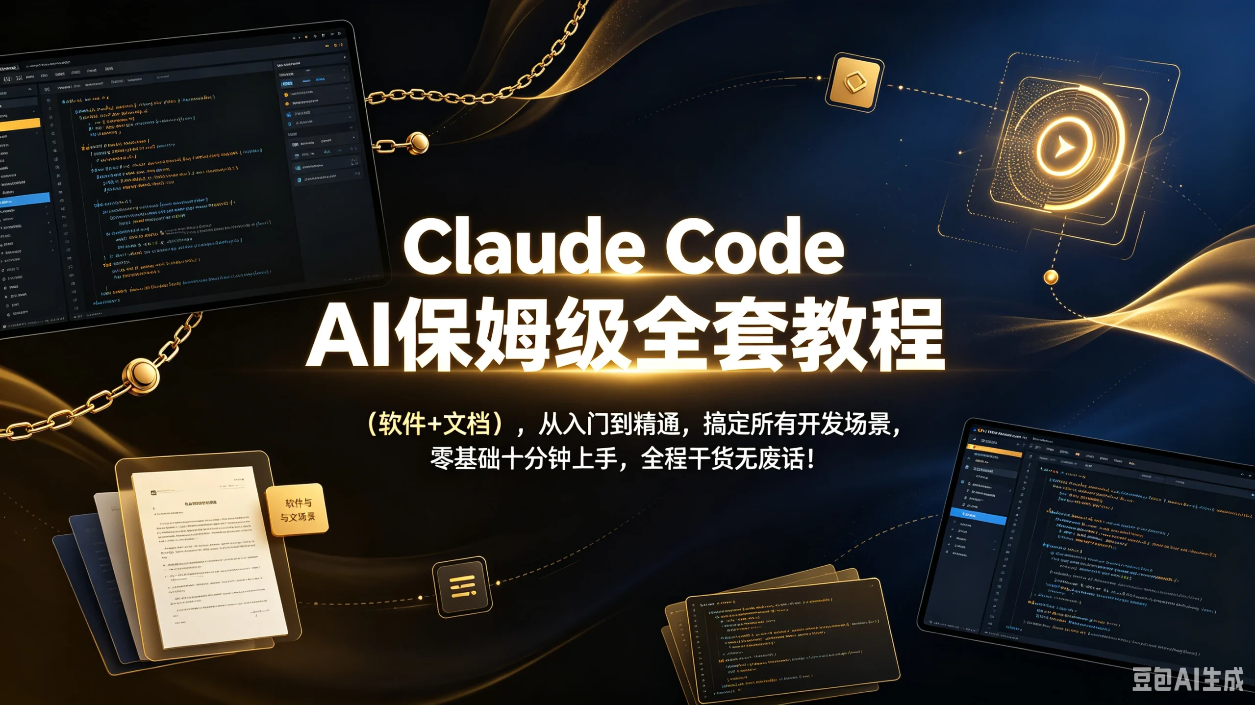 【精】Claude Code保姆级全套教程(软件+文档),从入门到精通,搞定所有开发场景,零基础十分钟上手,全程干货无废话!-只做优质可落地项目