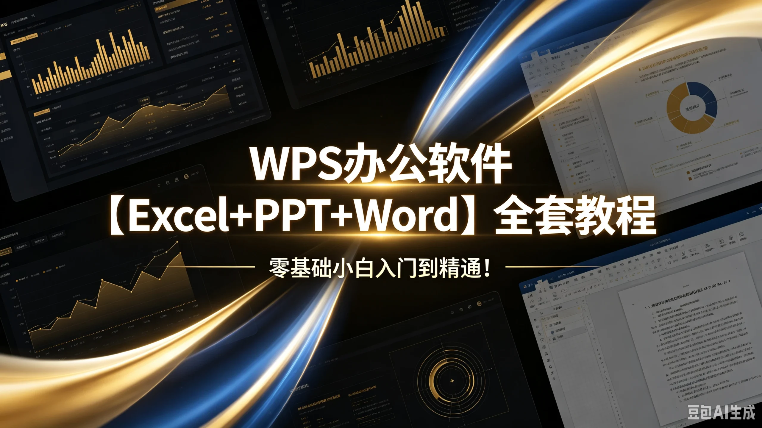【精】WPS办公软件【Excel+PPT+Word】全套教程，零基础小白入门到精通！-只做优质可落地项目