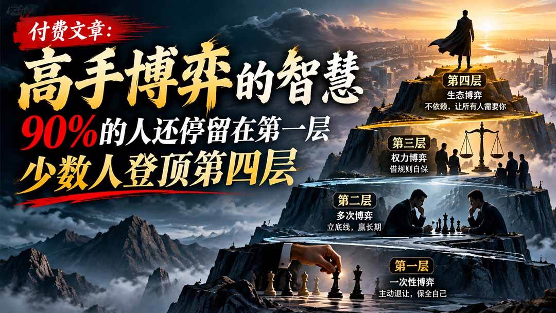 （20628期）【无水印】付费文章：高手博弈的智慧，90%的人还停留在第一层，少数人登顶第四层-只做优质可落地项目