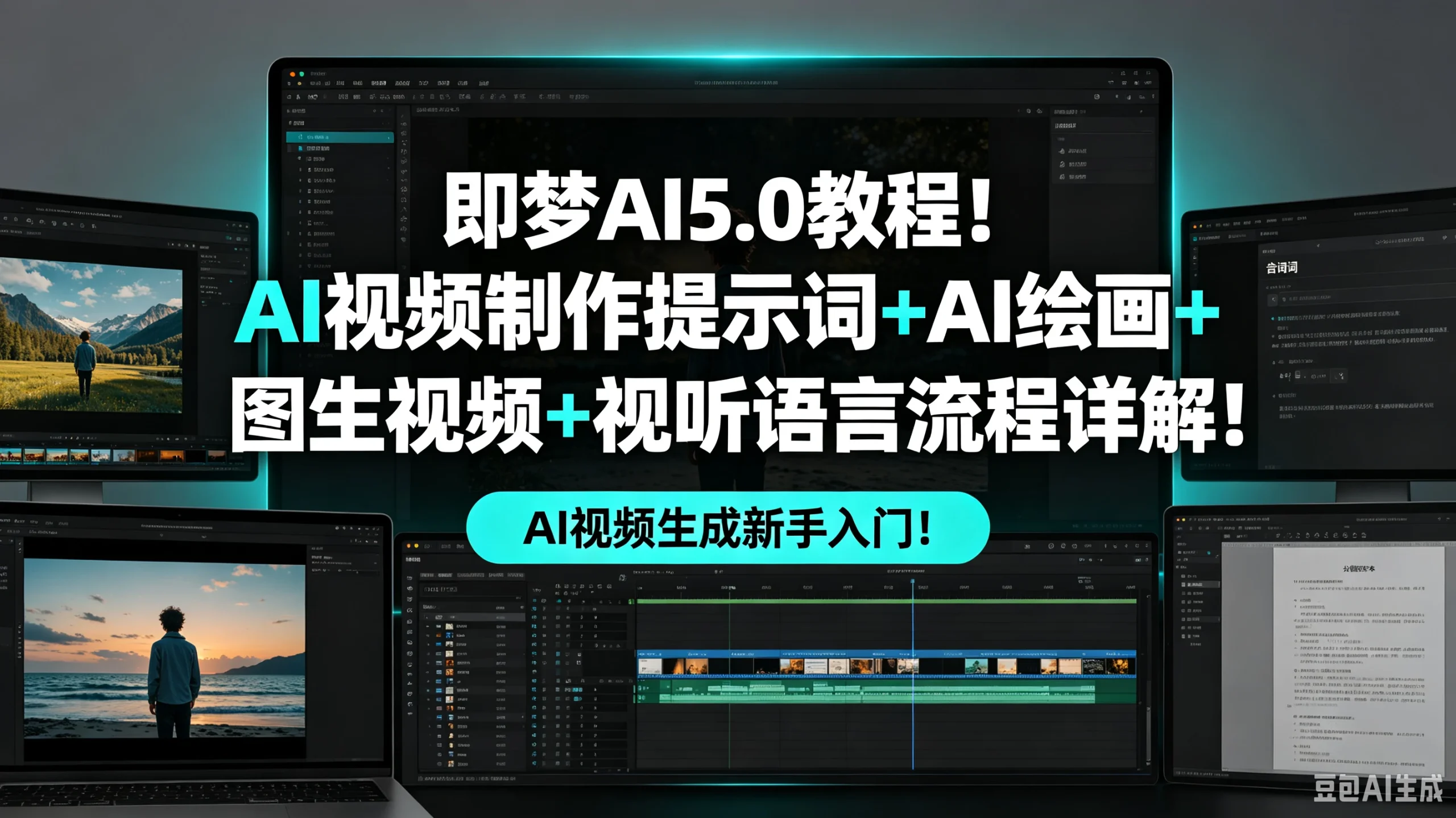 【精】即梦AI5.0教程!AI视频制作提示词+AI绘画+图生视频+视听语言流程详解! AI视频生成新手入门!-只做优质可落地项目