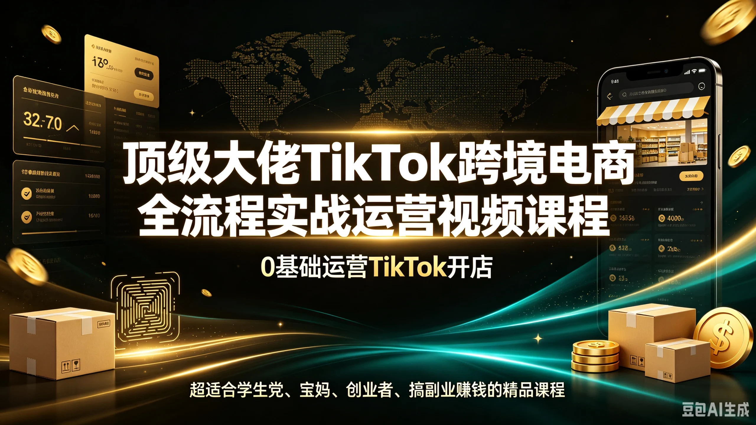 【精】顶级大佬TikTok跨境电商全流程实战运营视频课程,0基础运营TikTok开店,超适合学生党、宝妈、创业者、搞副业赚钱的精品课程-只做优质可落地项目