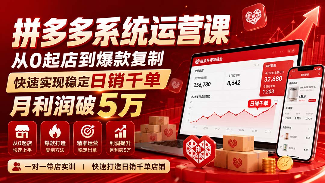 拼多多系统运营课(更新8月-只做优质可落地项目