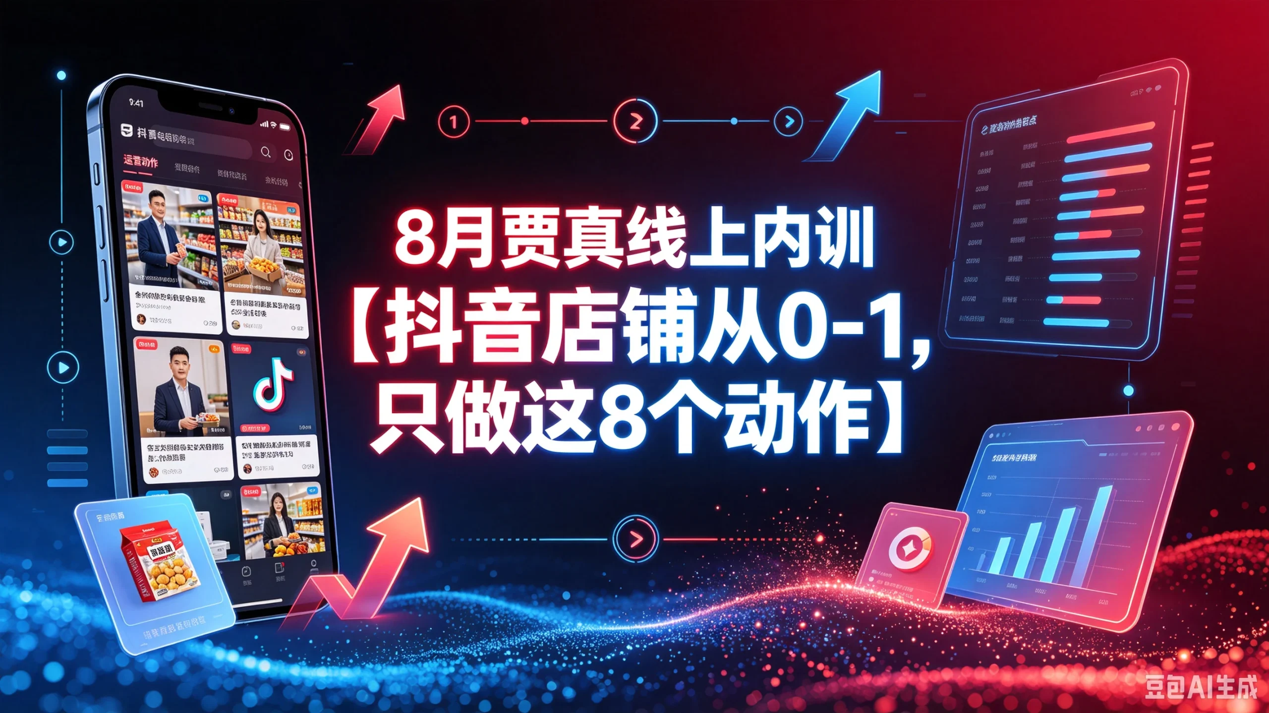 【精】抖音店铺8月内训实战课：店铺从0-1冷启动，八大核心动作高效起店教学-只做优质可落地项目