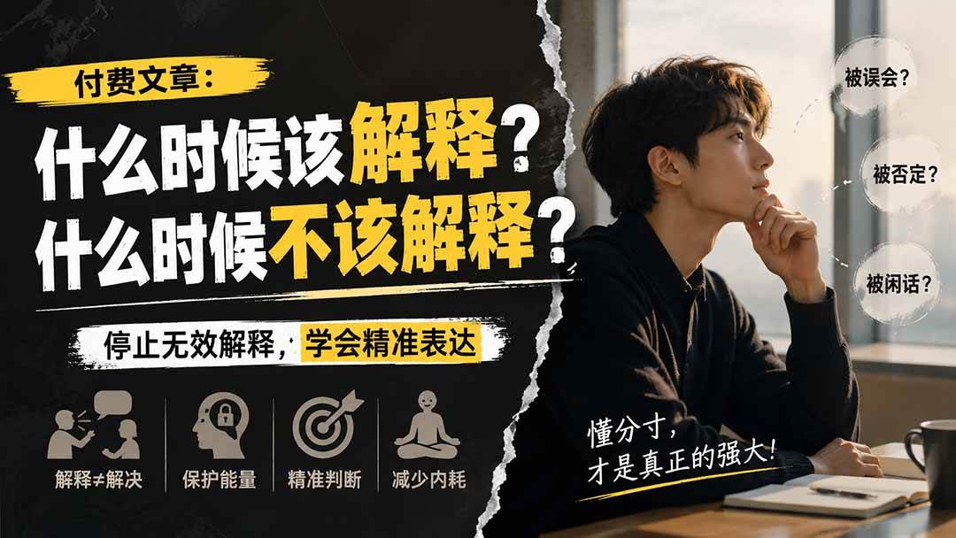 （20223期）付费文章：什么时候该解释？什么时候不该解释？-只做优质可落地项目