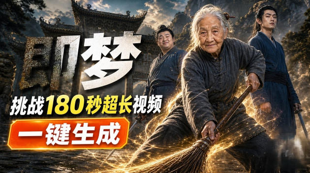 即梦挑战180秒超长视频！一键生成3分钟电影？完整制作流程详细分享！-只做优质可落地项目