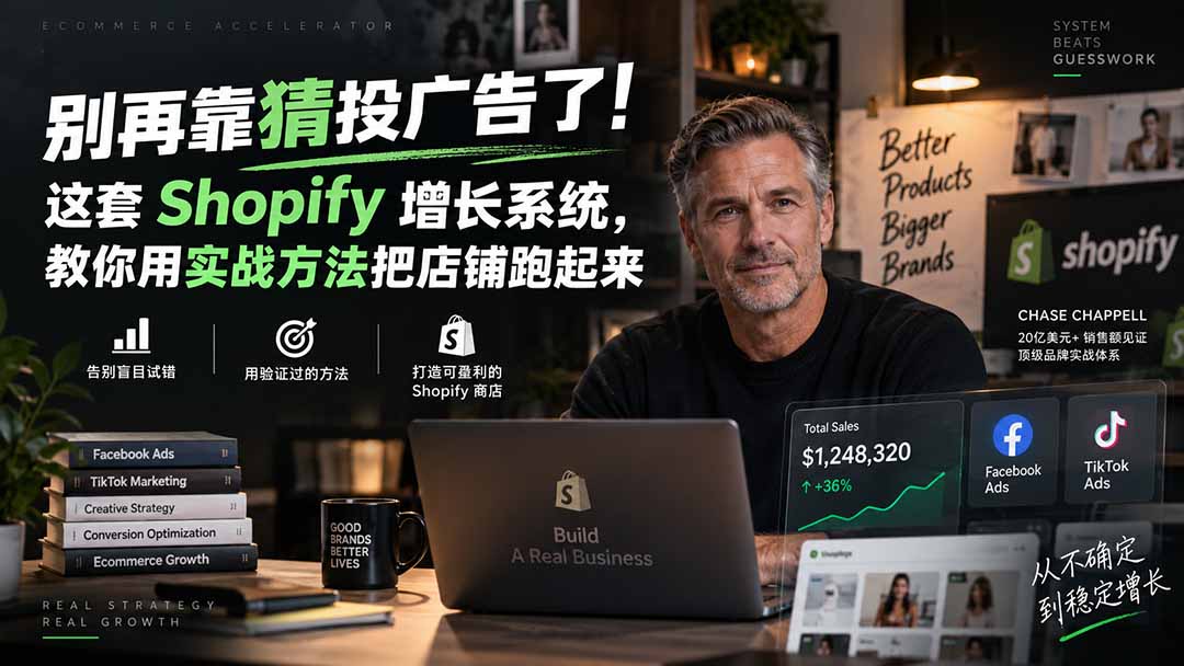别再靠猜投广告了！这套 Shopify 增长系统，教你用实战方法把店铺跑起来【原创双语字幕】-只做优质可落地项目