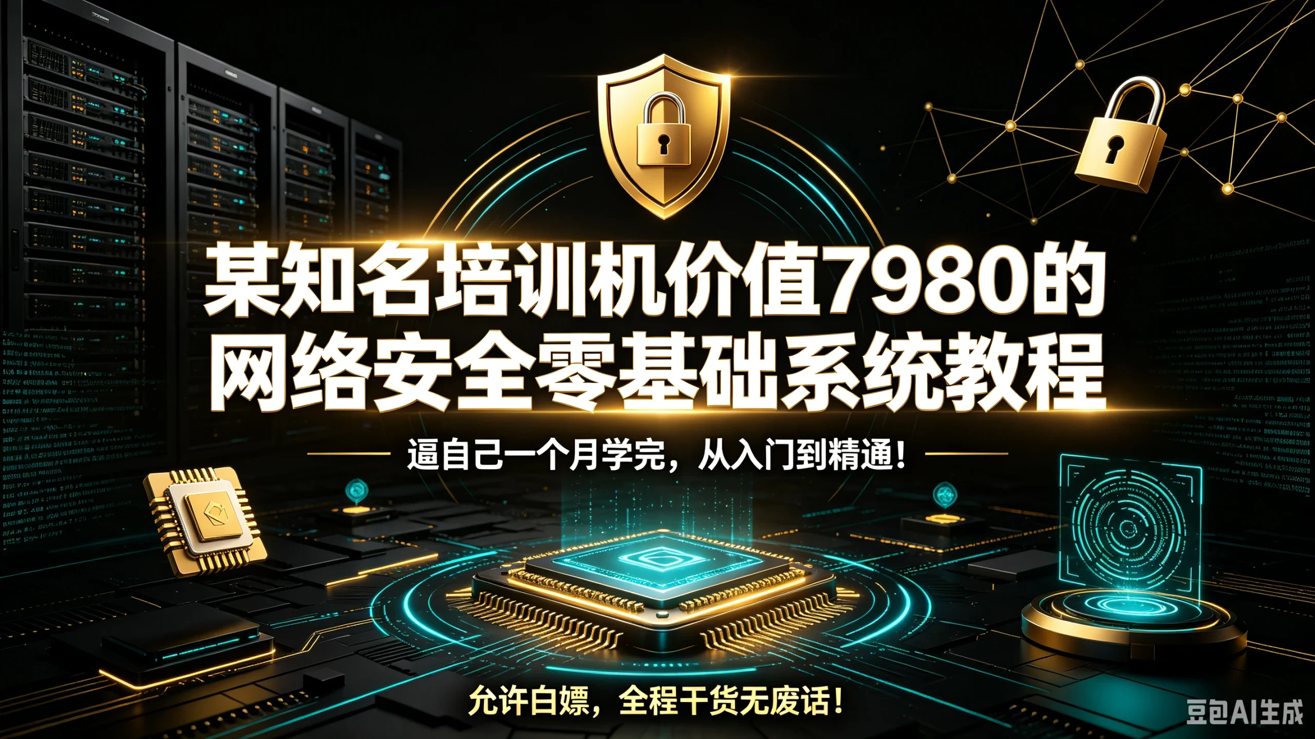 【精】某知名培训机价值7980的网络安全零基础系统教程,逼自己一个月学完,从入门到精通!允许白嫖,全程干货无废话!-只做优质可落地项目