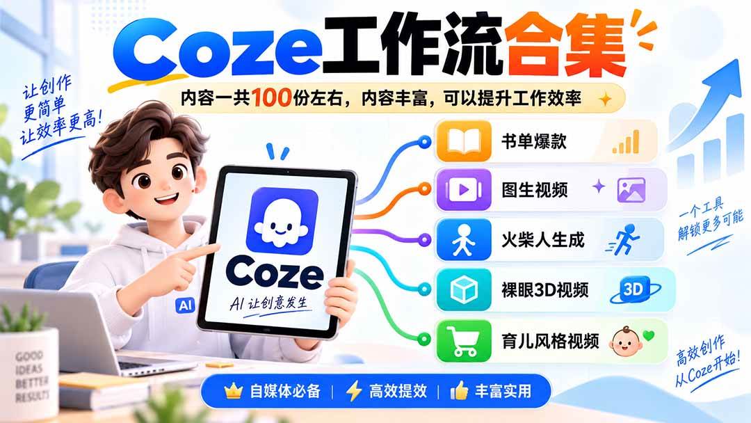 （20440期）Coze工作流合集，内容一共100份左右，内容丰富，可以提供工作效率-只做优质可落地项目