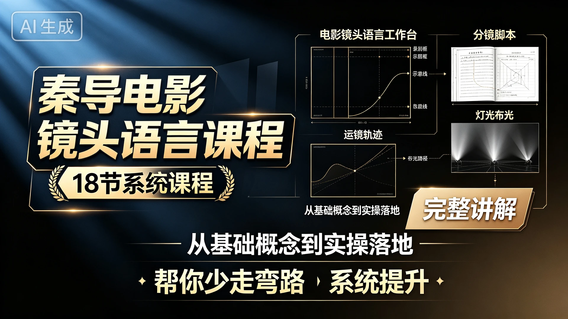 【精】秦导电影镜头语言课程,18 节系统课程,从基础概念到实操落地完整讲解,帮你少走弯路系统提升-只做优质可落地项目
