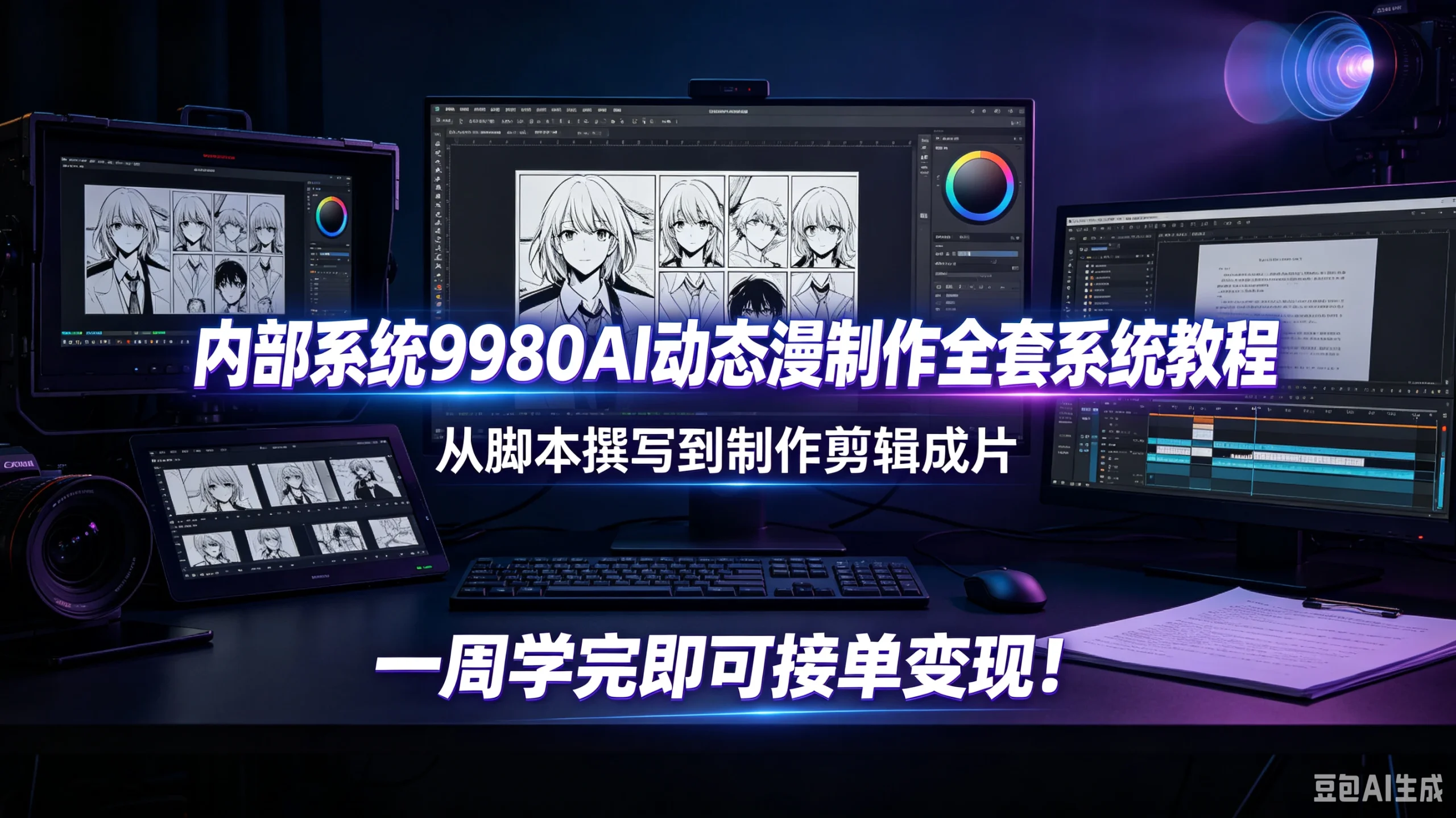 【精】内部系统9980AI动态漫制作全套系统教程,从脚本撰写到制作剪辑成片,一周学完即可接单变现!-只做优质可落地项目