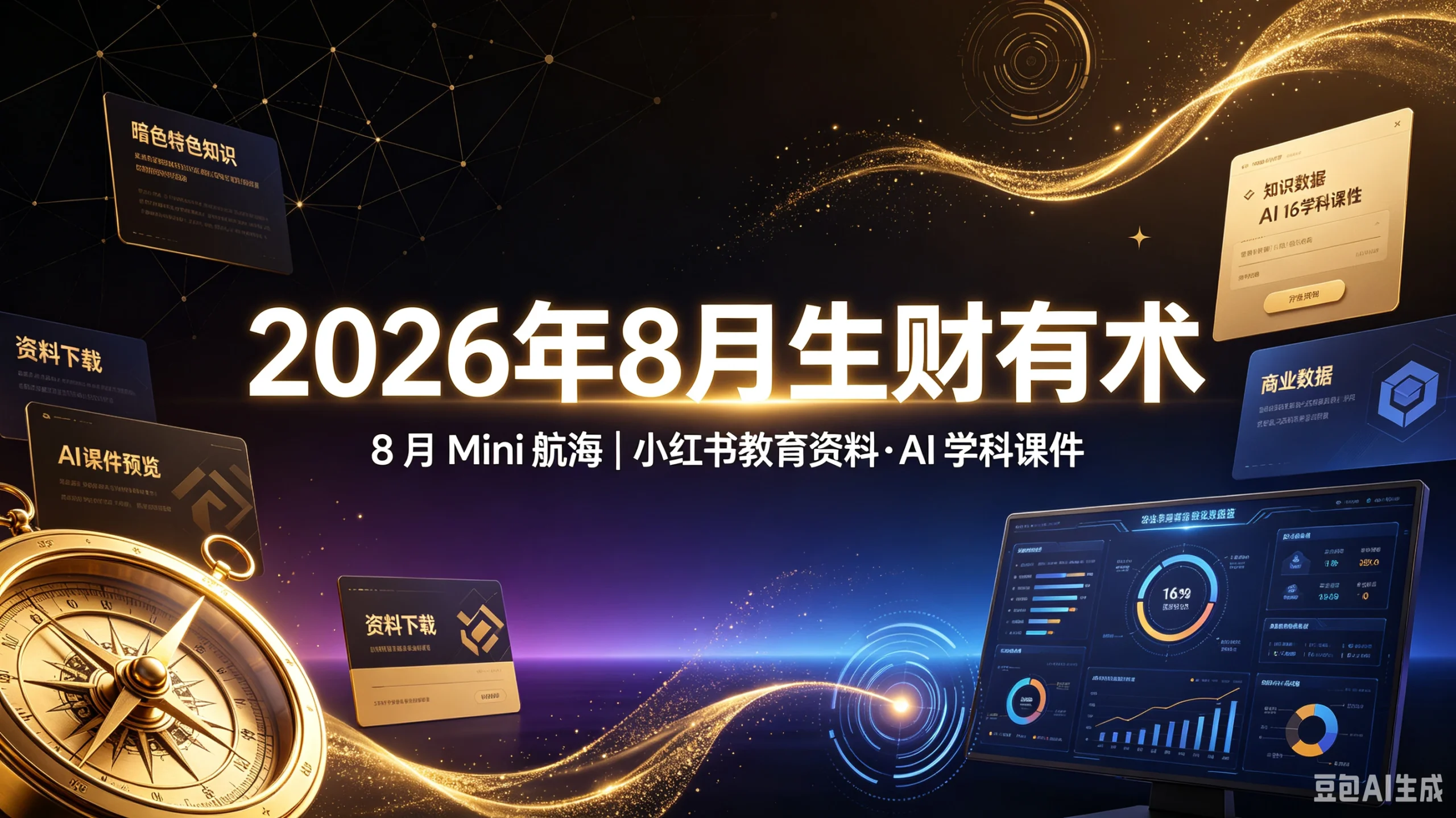【精】2026年8月生财有术 8 月 Mini 航海|小红书教育资料·AI 学科课件-只做优质可落地项目
