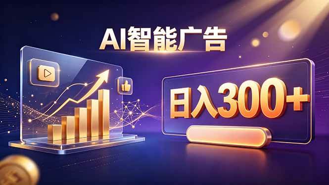 (20233期)不露脸、不直播,AI 智能广告日入 300 + 是怎么做到的?-只做优质可落地项目