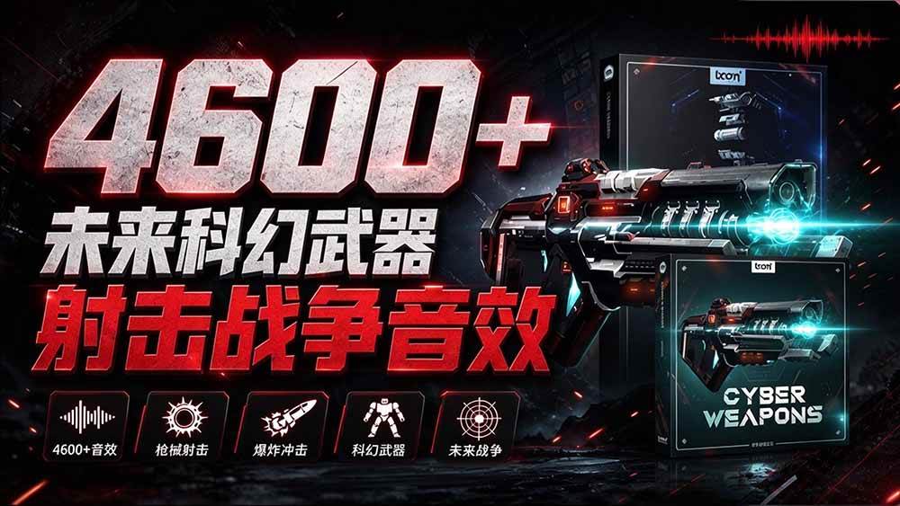 (20696期)顶级音效合集!4600+种未来科幻武器开枪射击战斗音效素材合集,全部中文汉化 Boom Library – Cyber W (20696期)顶级音效合集!4600+种未来科幻武器开枪射击战斗音效素材合集,全部中文汉化 Boom Library – Cyber W