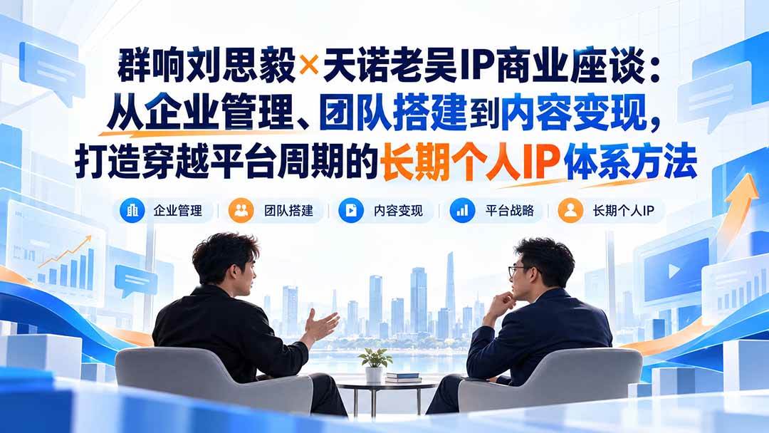 （20771期）群响刘思毅×天诺老吴IP商业座谈：从企业管理、团队搭建到内容变现，打造穿越平台周期的长期个人IP体系方法-只做优质可落地项目