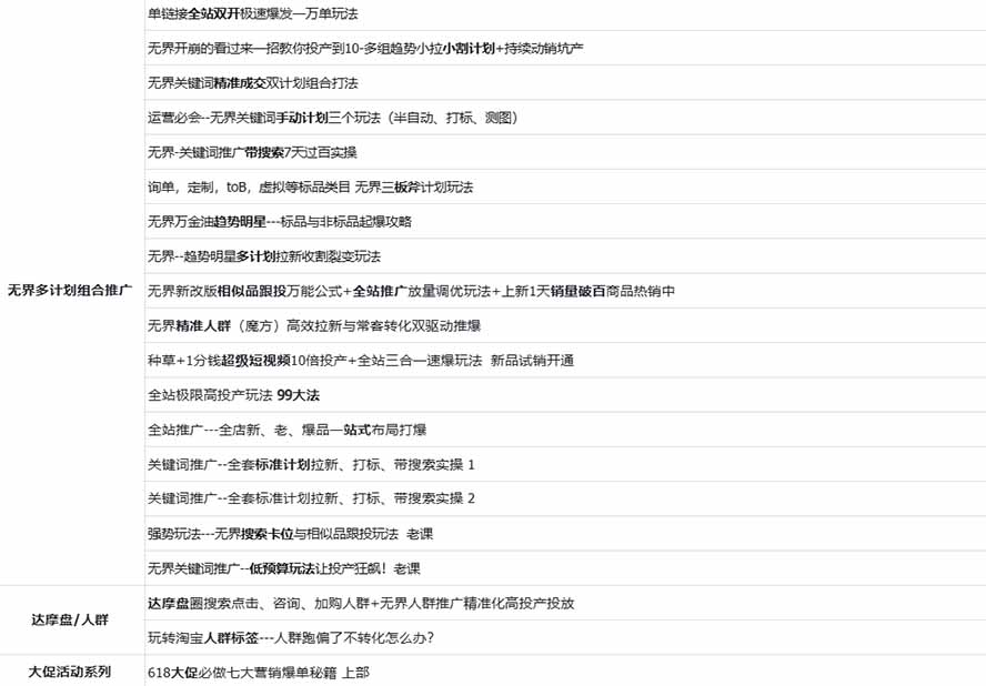 图片[2]-2026淘天开单秘籍PRO实战陪跑课程：全套落地运营玩法，一站式解决淘宝流量低、不出单难题(更新260906-只做优质可落地项目