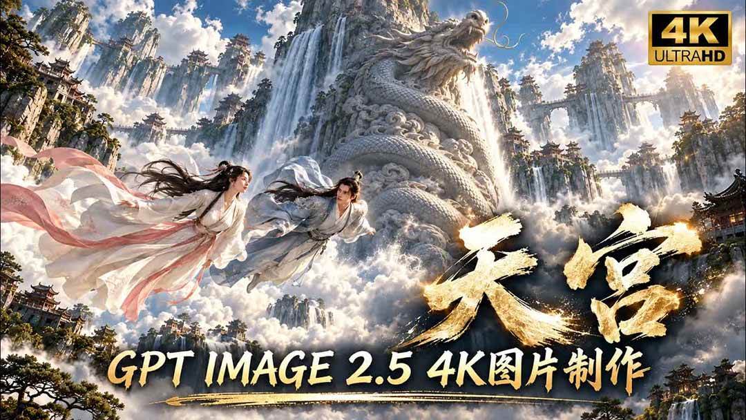 (20764期)【无水印】GPT Image 2.5实测!4K到底多清楚?皮肤、手指、修图与天宫场景全面测试-只做优质可落地项目