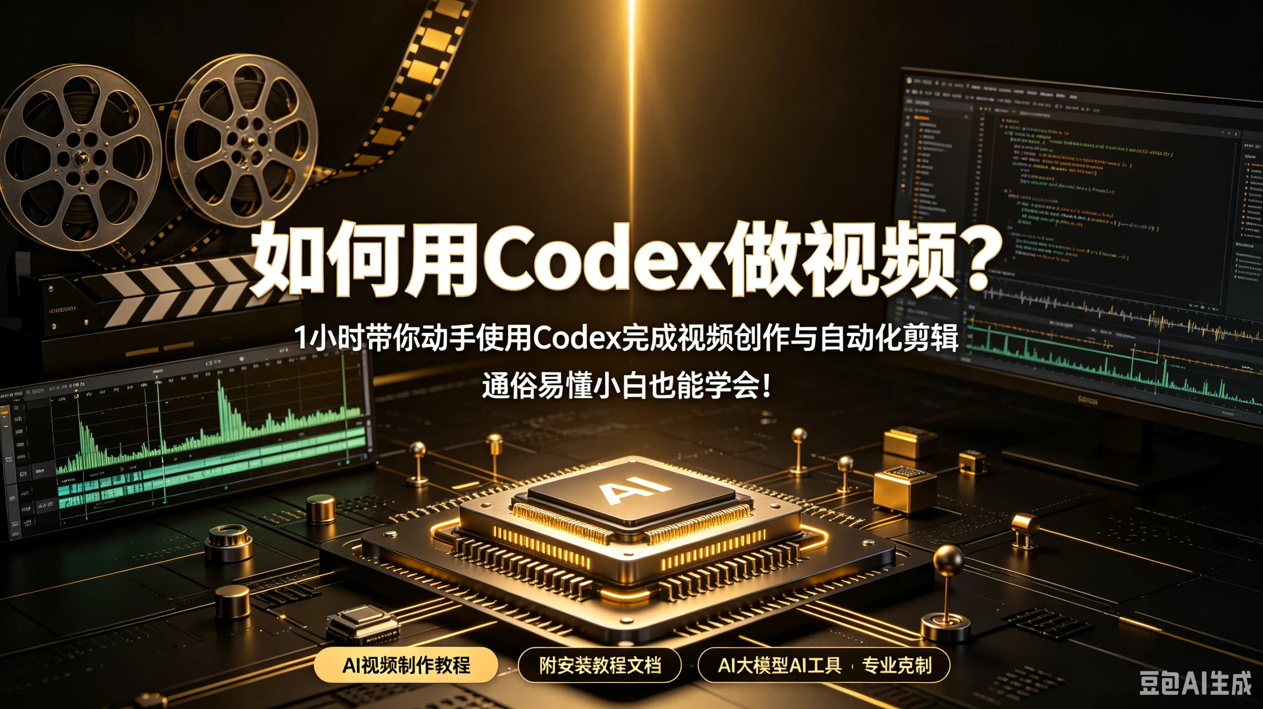 【精】如何用Codex做视频?1小时带你动手使用Codex完成视频创作与自动化剪辑,通俗易懂小白也能学会!AI视频制作教程附安装教程文档AI大模型AI工具-只做优质可落地项目