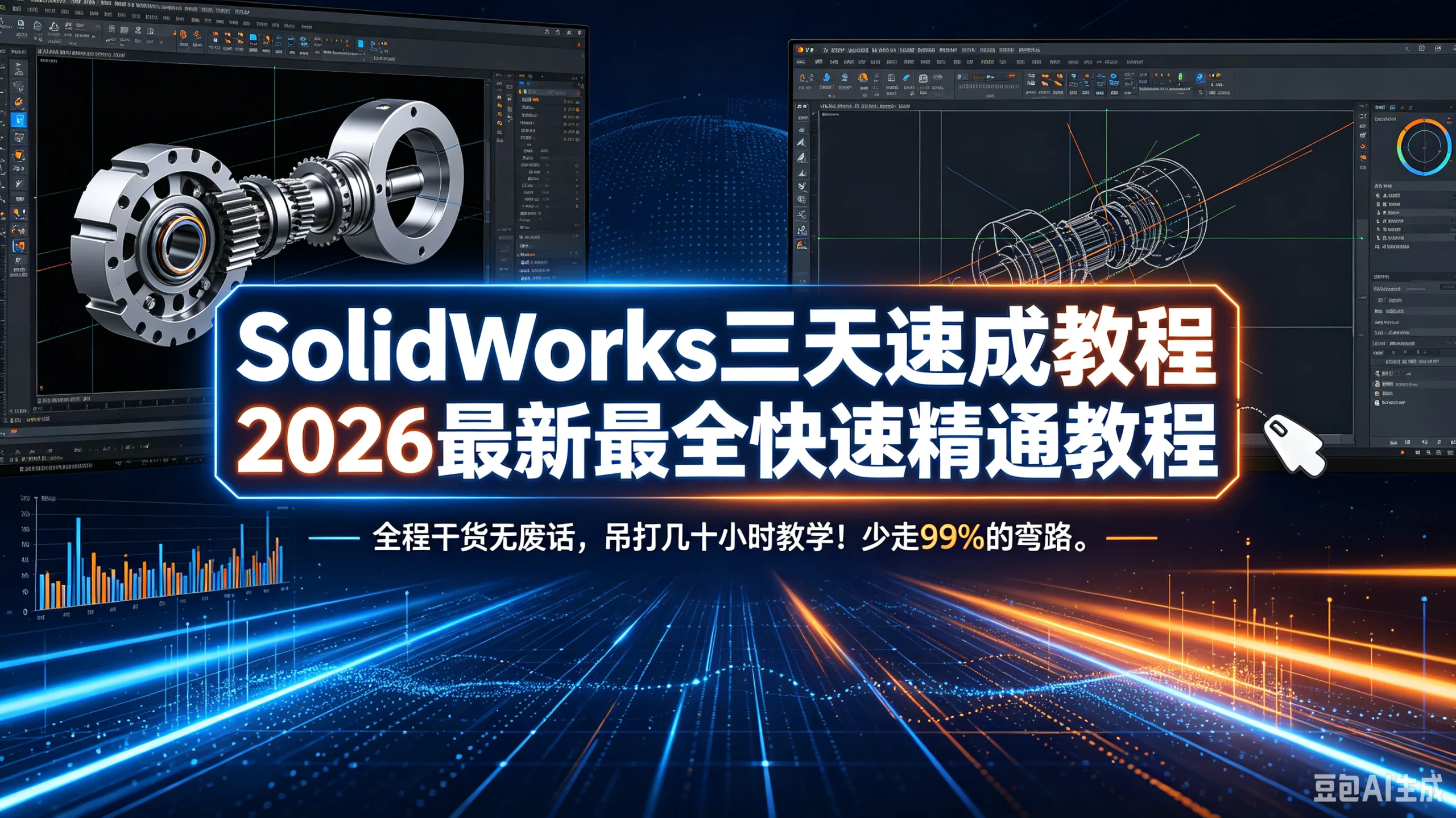 【精】SolidWorks三天速成教程2026最新最全快速精通教程,全程干货无废话,吊打几十小时教学!少走99%的弯路。-只做优质可落地项目