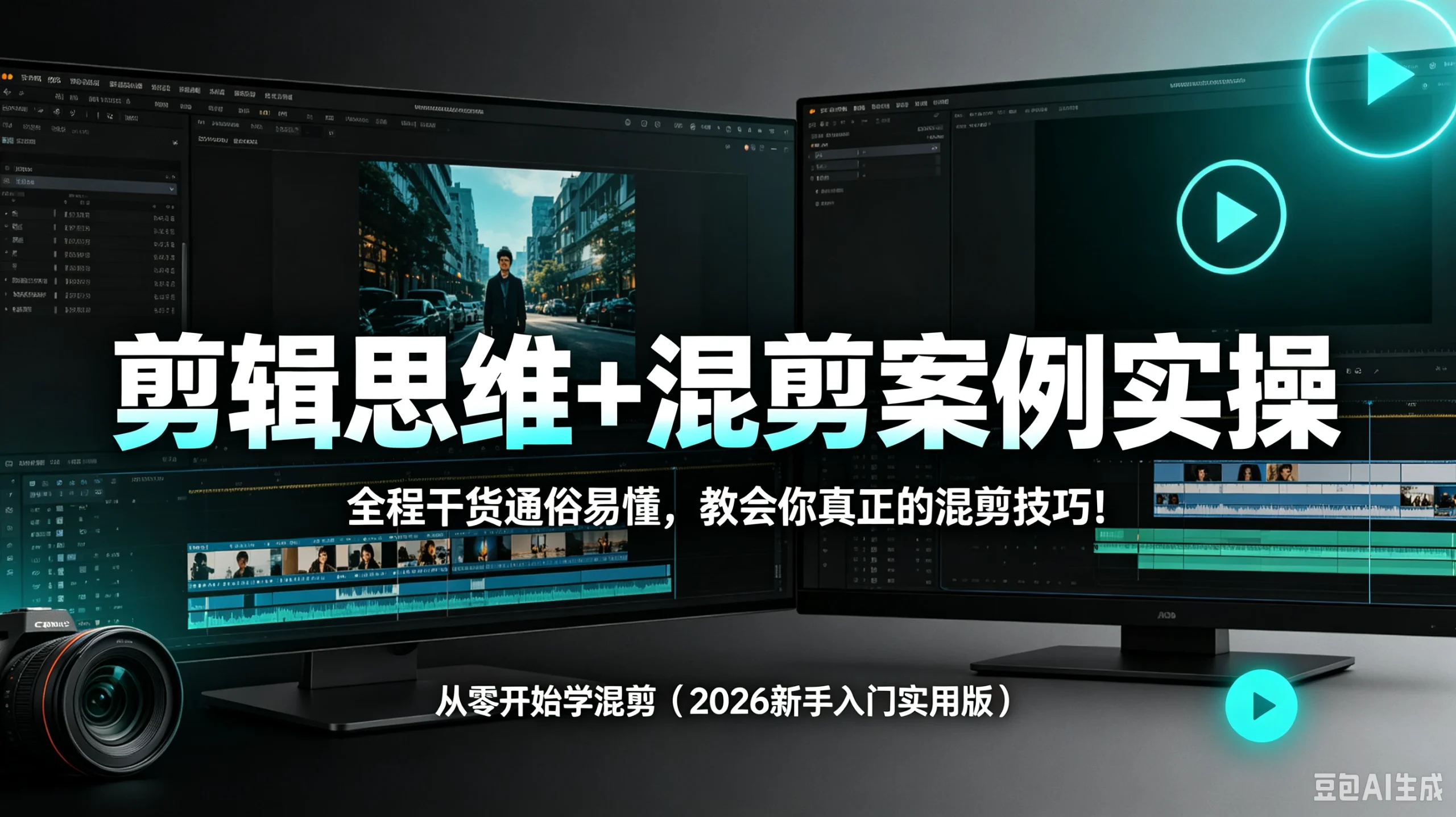 【精】剪辑思维+混剪案例实操，全程干货通俗易懂，教会你真正的混剪技巧！从零开始学混剪（2026新手入门实用版）-只做优质可落地项目
