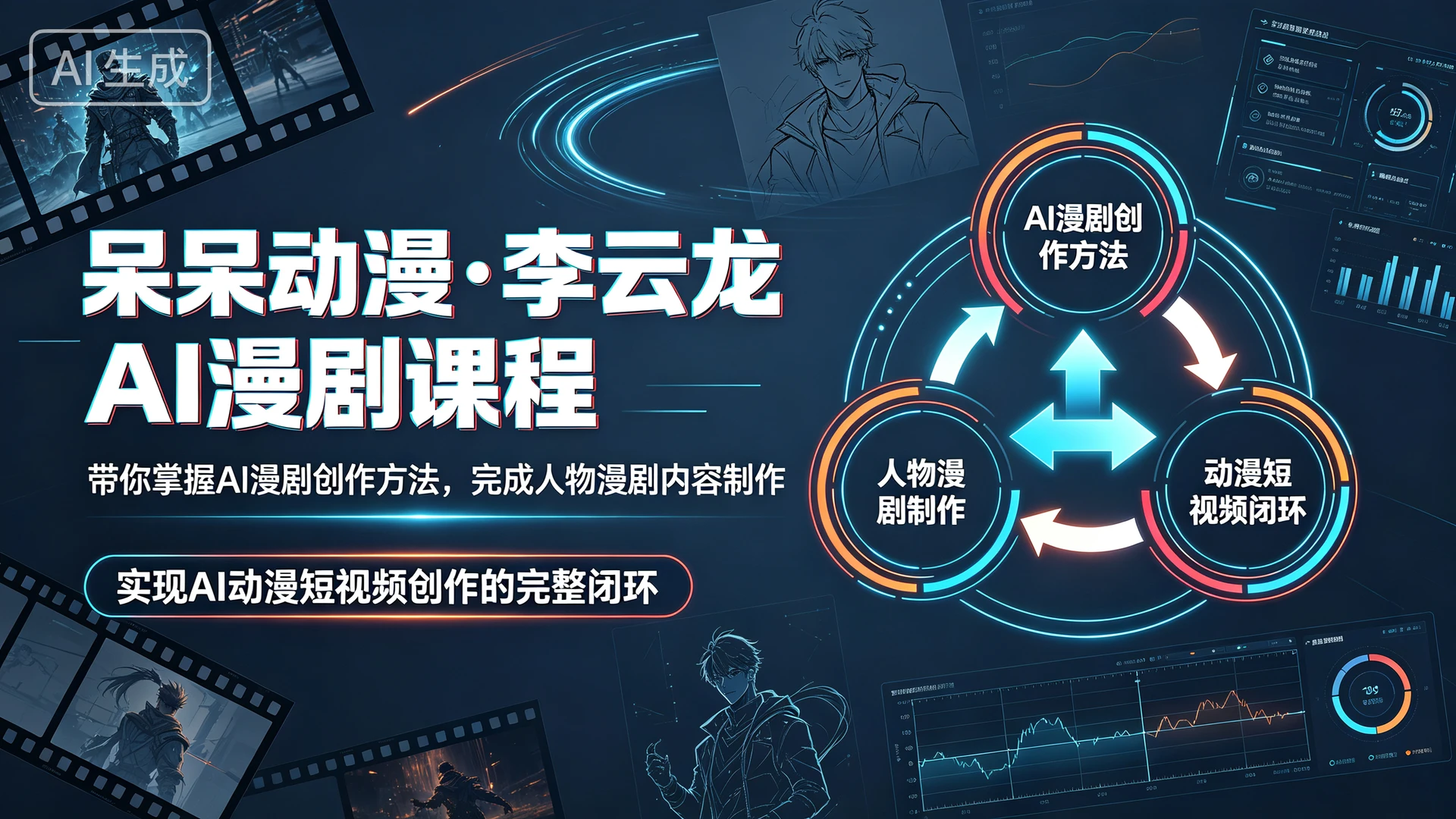 【精】呆呆动漫・李云龙AI漫剧课程,带你掌握AI漫剧创作方法,完成人物漫剧内容制作,实现AI动漫短视频创作的完整闭环-只做优质可落地项目