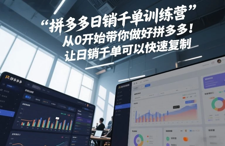 【精】拼多多日销千单训练营,从0开始带你做好拼多多,让日销千单可以快速复制(更新26年8月)-只做优质可落地项目