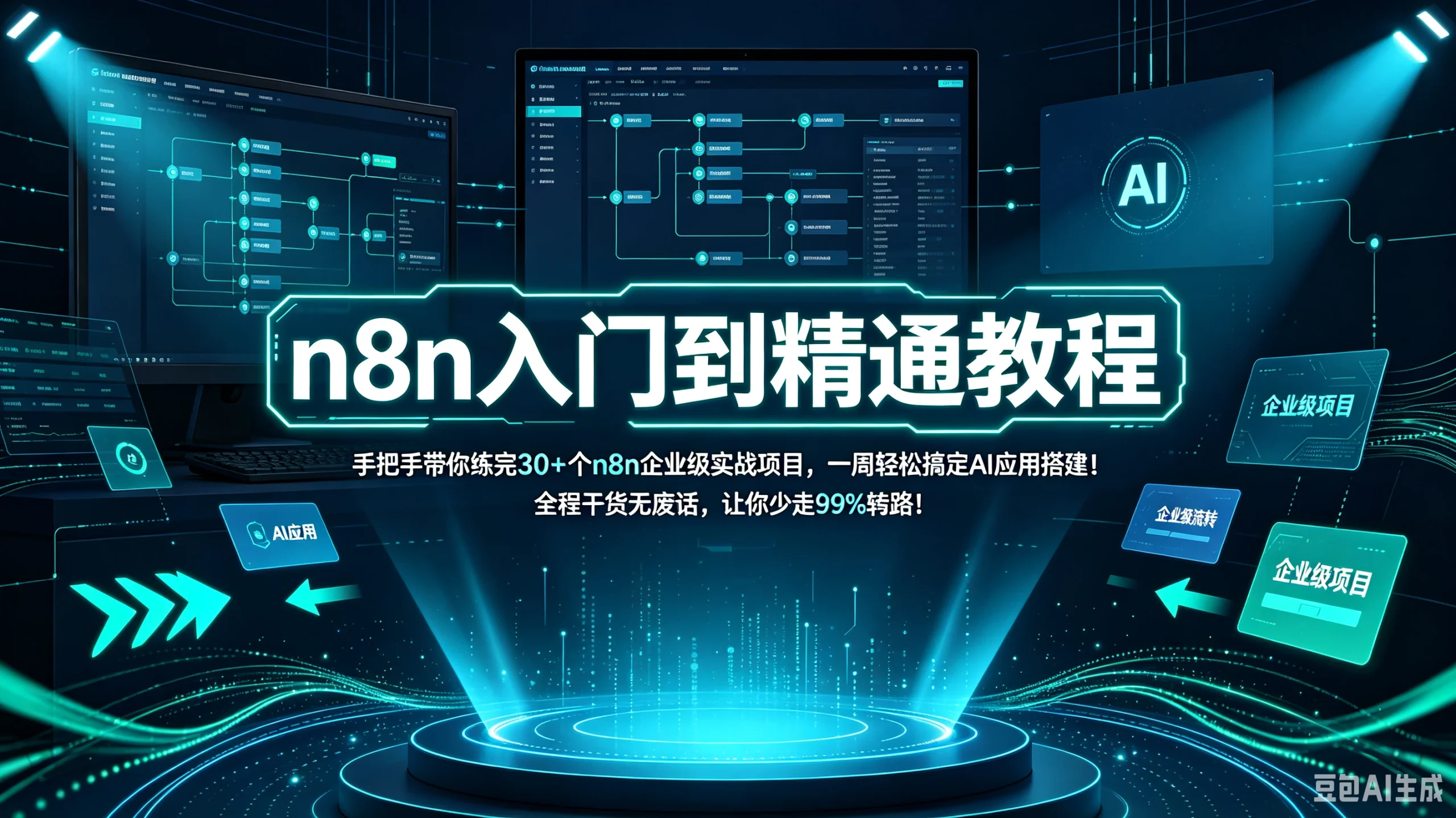 n8n入门到精通教程,手把手带你练完30+个n8n企业级实战项目,一周轻松搞定AI应用搭建!全程干货无废话,让你少走99%弯路!!!-只做优质可落地项目
